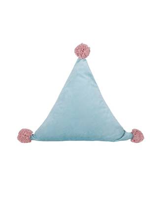 Eyda Super Soft Velvet Aqua Color Set of 2 Triangle Filled Cushion 2