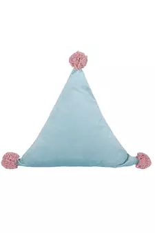 Eyda Super Soft Velvet Aqua Color Set of 2 Triangle Filled Cushion