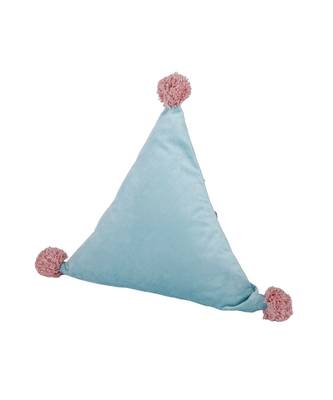 Eyda Super Soft Velvet Aqua Color Set of 2 Triangle Filled Cushion 5