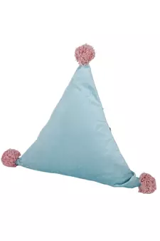 Eyda Super Soft Velvet Aqua Color Set of 2 Triangle Filled Cushion