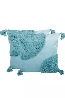 Eyda Super Soft Aqua Color Set of 2 Cushion Cover