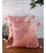 Eyda Super Soft Velvet Peach Color Set of 2 Cushion Cover