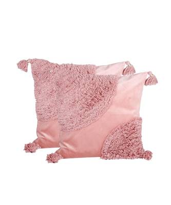 Eyda Super Soft Velvet Peach Color Set of 2 Cushion Cover 4