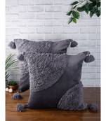 Eyda Super Soft Velvet Grey Color Set of 2 Cushion Cover