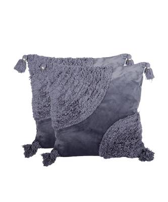 Eyda Super Soft Velvet Grey Color Set of 2 Cushion Cover 4