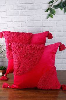 Eyda Super Soft Velvet Fuchsia Color Set of 2 Cushion Cover