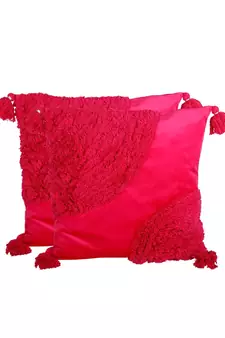 Eyda Super Soft Velvet Fuchsia Color Set of 2 Cushion Cover