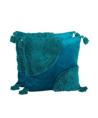Eyda Super Soft Velvet Blue Color Set of 2 Cushion Cover 4