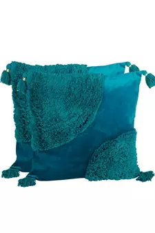 Eyda Super Soft Velvet Blue Color Set of 2 Cushion Cover