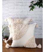 Eyda Super Soft Velvet Ivory Color Set of 2 Cushion Cover