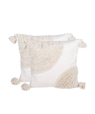 Eyda Super Soft Velvet Ivory Color Set of 2 Cushion Cover 4