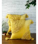 Eyda Super Soft Velvet Yellow Color Set of 2 Cushion Cover