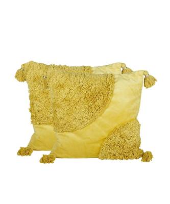 Eyda Super Soft Velvet Yellow Color Set of 2 Cushion Cover 4