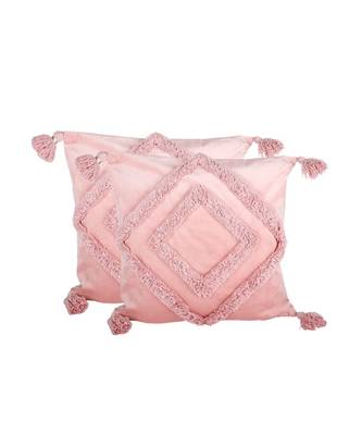 Eyda Super Soft Velvet Peach Color Set of 2 Cushion Cover 4