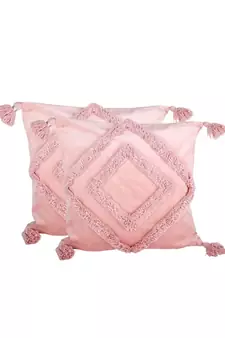 Eyda Super Soft Velvet Peach Color Set of 2 Cushion Cover