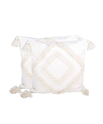 Eyda Super Soft Velvet Ivory Color Set of 2 Cushion Cover 4