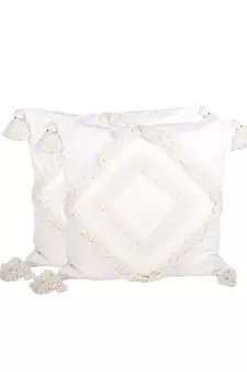 Eyda Super Soft Velvet Ivory Color Set of 2 Cushion Cover