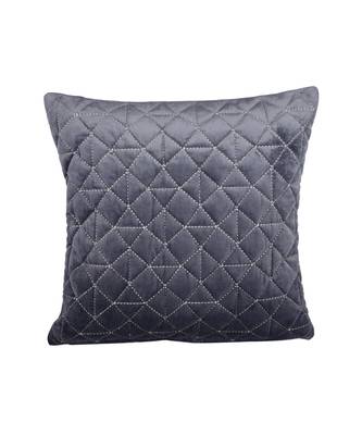 Eyda Super Soft Velvet grey Color Set of 2 Quilted Cushion Cover 2