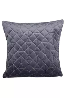 Eyda Super Soft Velvet grey Color Set of 2 Quilted Cushion Cover
