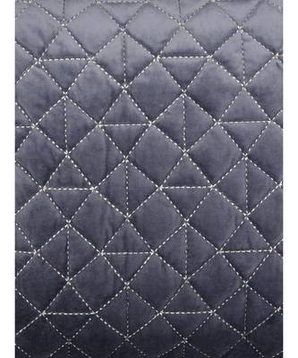 Eyda Super Soft Velvet grey Color Set of 2 Quilted Cushion Cover 3