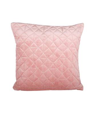 Eyda Super Soft Velvet Peach Color Set of 2 Quilted Cushion Cover 2