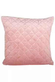 Eyda Super Soft Velvet Peach Color Set of 2 Quilted Cushion Cover
