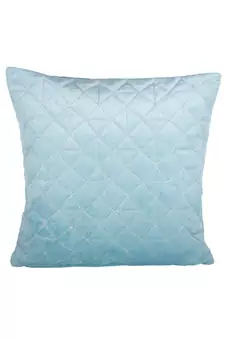 Eyda Super Soft Velvet Aqua Color Set of 2 Quilted Cushion Cover