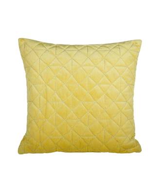 Eyda Super Soft Velvet Yellow Color Set of 2 Quilted Cushion Cover 2
