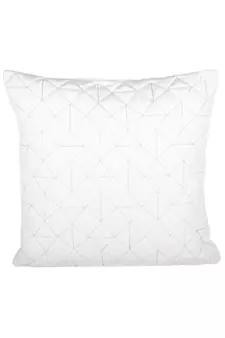 Eyda Super Soft Velvet Ivory Color Set of 2 Quilted Cushion Cover