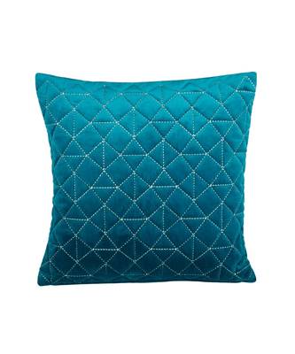 Eyda Super Soft Velvet Blue Color Set of 2 Quilted Cushion Cover 2