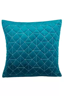 Eyda Super Soft Velvet Blue Color Set of 2 Quilted Cushion Cover