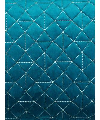 Eyda Super Soft Velvet Blue Color Set of 2 Quilted Cushion Cover 3
