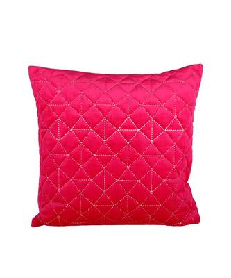 Eyda Super Soft Velvet Fuchsia Color Set of 2 Quilted Cushion Cover 2