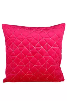 Eyda Super Soft Velvet Fuchsia Color Set of 2 Quilted Cushion Cover