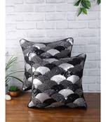 Eyda Black and Silver Embellished Set of 2 Cushion Cover