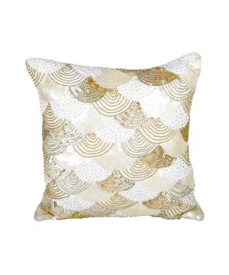 Eyda Gold and Silver Color Embellished Set of 2 Cushion Cover 2
