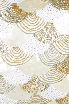 Eyda Gold and Silver Color Embellished Set of 2 Cushion Cover