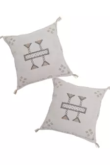 Eyda Linen Embroidered Cushion Covers Set of 2