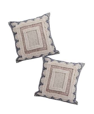 Eyda Hand Block Cotton Cushion Cover Set of 2 3