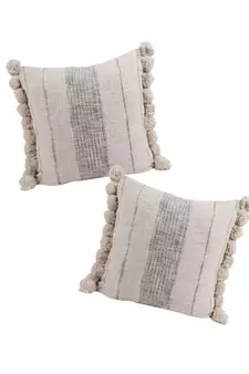 Eyda Cotton Multi Stripe Cushion Covers Set of 2