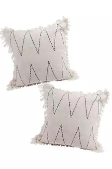 Eyda Hand Work Cotton Cushion Cover Set of 2