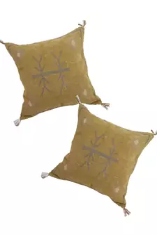 Eyda Linen Embroidered Cushion Covers Set of 2