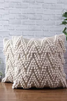 Eyda Hand Woven Ivory Color Cushion Cover Set of 2