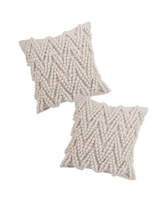 Eyda Hand Woven Ivory Color Cushion Cover Set of 2 4