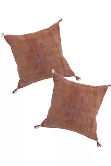 Eyda Linen Embroidered Cushion Covers Set of 2