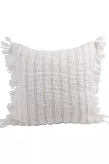 Eyda Hand Woven Ivory Color Cotton Cushion Cover Set of 2