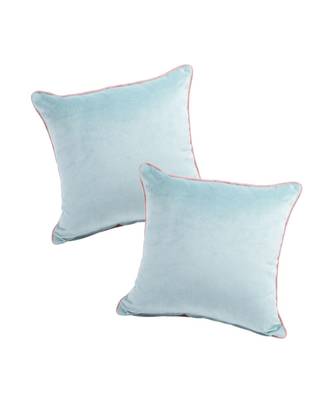 Eyda Velvet Aqua Color Cushion Cover Set of 2 3