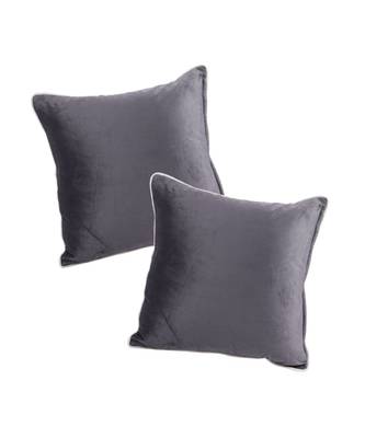 Eyda Velvet Grey Color Cushion Cover Set of 2 3