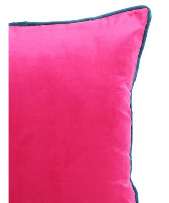 Eyda Velvet Fuchsia Color Cushion Cover Set of 2 1