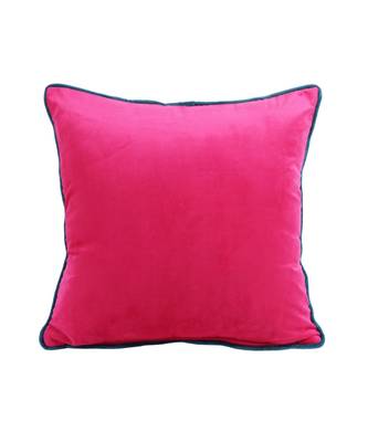 Eyda Velvet Fuchsia Color Cushion Cover Set of 2 3